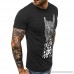 Summer Mens Fashion Casual Solid Color Round Neck Classic Print Short Sleeve Tops Black B07PSJY9YH